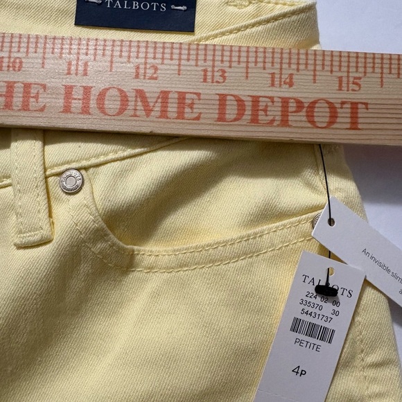 Bundle/2 Talbots Ankle Cropped Jeans White Skinny and Butter Yellow Slim. NWT 4P - Picture 8 of 16